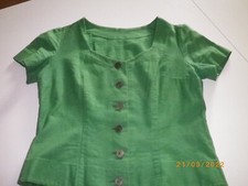 Bluse Weste Damen Oberteil 70er Jahre super tolles Teil Gr 38 grün Vintage