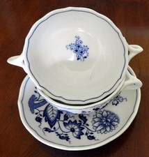 Hutschenreuther - Zwiebelmuster - 6 Suppentassen mit Unterteller