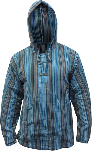 Herrenhemd hoodie gestreift - hoodie,