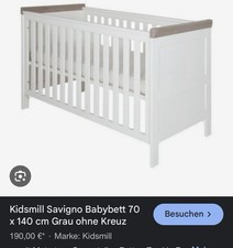 Kinderbett (Umbau-Bett) 70x140  KIDSMILL, Holz Farbe weiß +Kaltschaum Matratze  