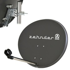Zehnder 60 cm Satelliten SAT Spiegel Schüssel Antenne Digitale Anlage HD 4K grau