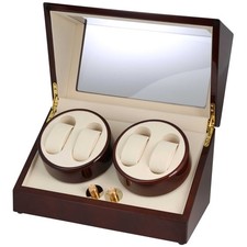 Uhrenbeweger "Kubus" bis zu 4 Uhren Klavierlack Samt/Beige WatchWinder