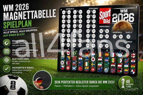 Magnettabelle spielplan - spielplan, wm