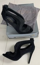 LOLA CRUZ Ballschuhe Hoher Abs Schwarz Glitzernd Gr. 40 WIE NEU NEUPREIS 209 EUR