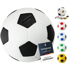 HMF Spardose Fußball Lederoptik 15 cm Sparbüchse Sparschwein verschiedene Farben