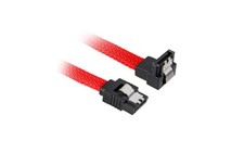 Sharkoon Sata III Kabel 90° sleeve rot, 45 cm