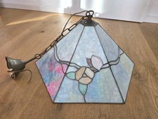 Tiffany Hängelampe Ø 50 cm Glaslampenschirm Blumenmuster Pendelleuchte Vintage