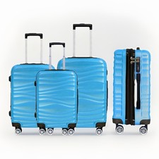 DMS BK-3002 Kofferset 3 tlg. mit Rollen & Schloss Hartschalenkoffer ABS Trolley