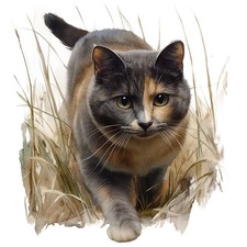 10x Sticker Schildpatt Katze