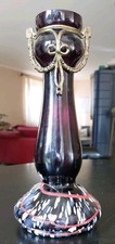KRALIK, RUCKL Glas Vase Jugendstil SCHLEIFE FADEN MONTUR 