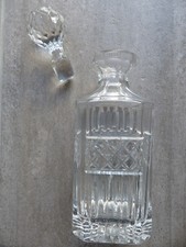 Edle, viereckige schwere Karaffe  Glas Flasche Bleikristall  Whisky Dekanter   