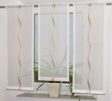 Scheibengardine 3 Teile Bistro Vorhang modern Voile weiß beige Wellen neu