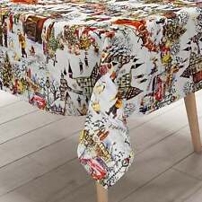 Wachstuch Tischdecke K24B Winterdorf Weihnachtsmann Schneemann eckig rund oval