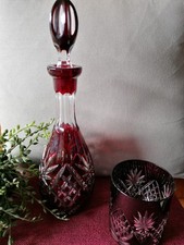 Karaffe Bleikristall Rot und 1