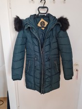 Drei Master Winterjacke dunkelgrün In Steppoptik Und Lang