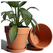 20 cm Tontopf mit Ablaufloch 2