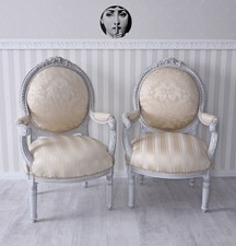 2er Set Sessel Creme Barock