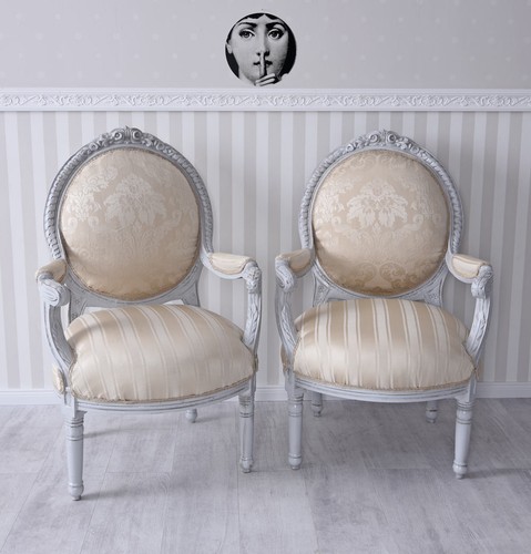 2er set sessel - creme, barock