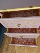 Kommode, Nachttisch aus massivem Kieferholz, Vintagestyle, Upcycled