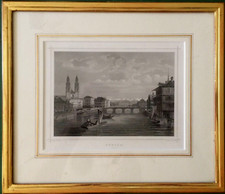 Stahlstich Zürich von A. J