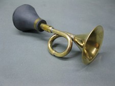 Messing Ballhupe Oldtimerhupe 20 cm  Durchmesser 6,5 cm Brass Taxi Hupe poliert