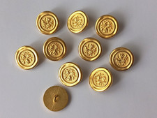 10 Knöpfe Metall gold  18mm mit Motiv Rosen Trachten Basteln