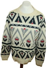 DICKE HERREN TARGET ETHNO NORWEGER STRICK WOLLE Pullover , EHER Gr L/ 54