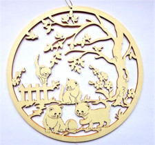 Fensterbild Holz niedliche