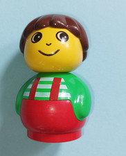 Lego Duplo Primo Figur Mann Latzhose rot Shirt grün weiß