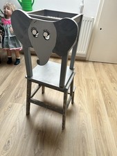 aus Ikea Hockern selbstgebauter Hochstuhl Lernturm für Kleinkinder