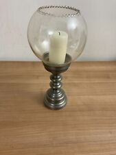 Windlicht Zinn / Glas Höhe 30 cm, Ø oben 15 cm, 2 teilig