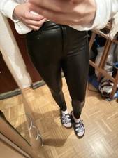 Lederhose Leder Leggings Hose Damen schwarz Größe S bis M
