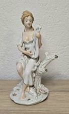 Porzellan figur dame mit laute - figur,