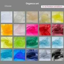 Organza uni Meterware Stoff