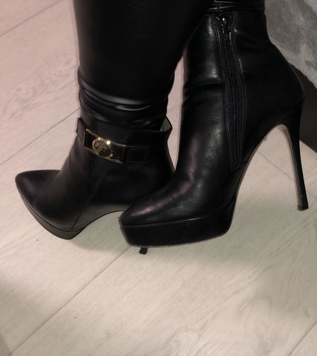 Versace damen schwarz leder - schwarz,