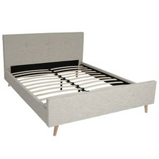 B-Ware Polsterbett MCW-J98, Bett Doppelbett + Lattenrost, Holz, 160x200cm beige