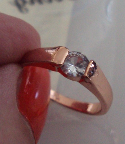 Ring solitär rotgold - ring,