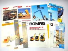 13x Prospekt Moxy Case Bomag Fuchs Baumaschinen Kipper Radlader 1980/90er Jahre