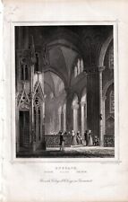 Ruffach Kirche, Elsass, Stahlstich von Höfle/Poppel, 1857 Alsace 19. Jahrhunder 