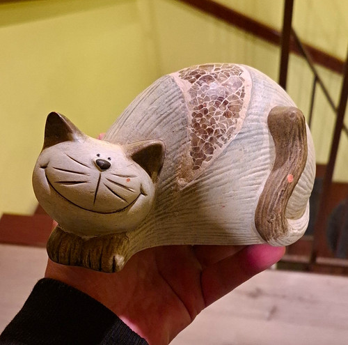 Keramik katze dekofigur - keramik,