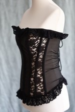 Corsage Mieder Kiss Me Schwarz Sexy Dessous Ungetragen S Spitze Kunstleder