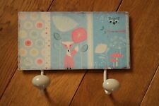 Metall Garderobe / Wandhaken weiß Fuchs – Eule - Pilze