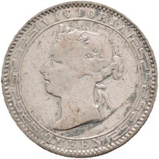 Ceylon 25 Cents Queen Victoria 1893 Silber #295