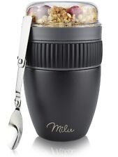 Milu Müslibecher to go 400ml isolierter Edelstahl Joghurtbecher für Müsli B-WARE