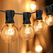 G40 Lichterkette Außen Garten Glühbirnen Lichterketten mit Birnen Warmweiß Lampe