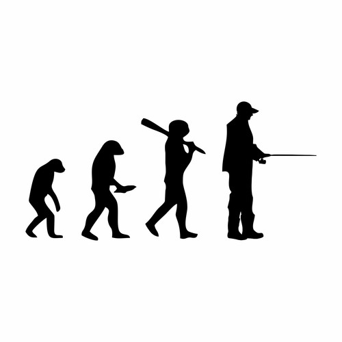 Evolution angler aufkleber - angler,