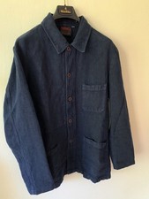 VÉTRA Jacke Herren Leinen Leinenjacke French work jacket blau Gr. 48
