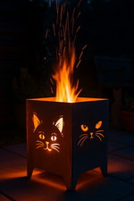 Feuerkorb Katze geschweißt