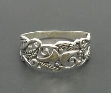 Stilvoller echter Sterling Silber Ring massive 925 Blume handgefertigt
