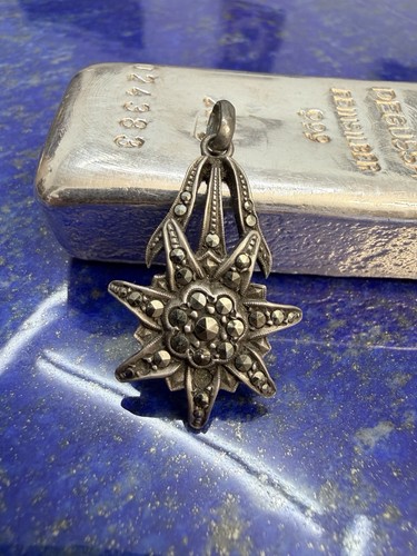 Edelweiß 935 silber - silber, anhänger